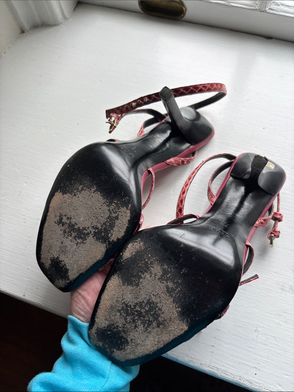 Gucci Women’s Strappy Burgundy High Heel Sandals - Picture 3 of 4